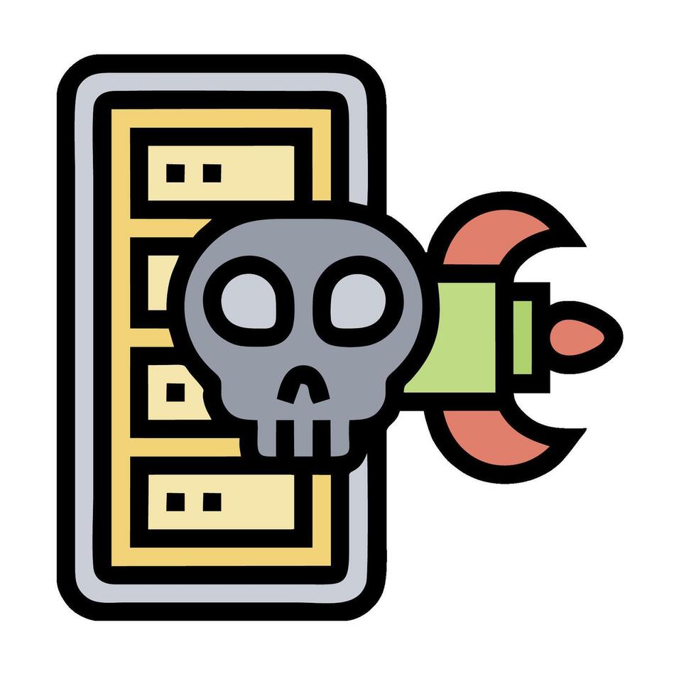 A skull with a rocket on top of a computer vector