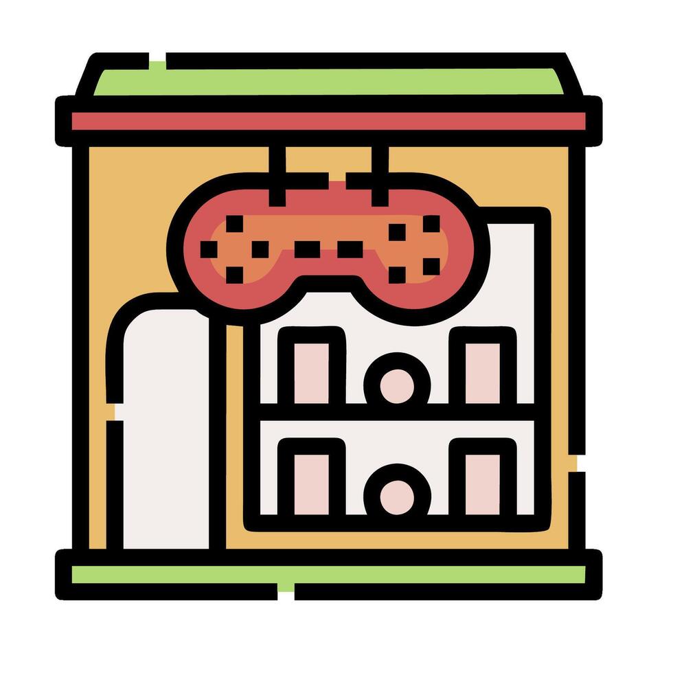 A game store icon with a sign on it vector