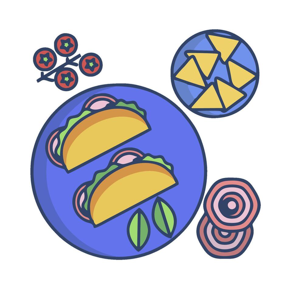 Taco icon illustration vector