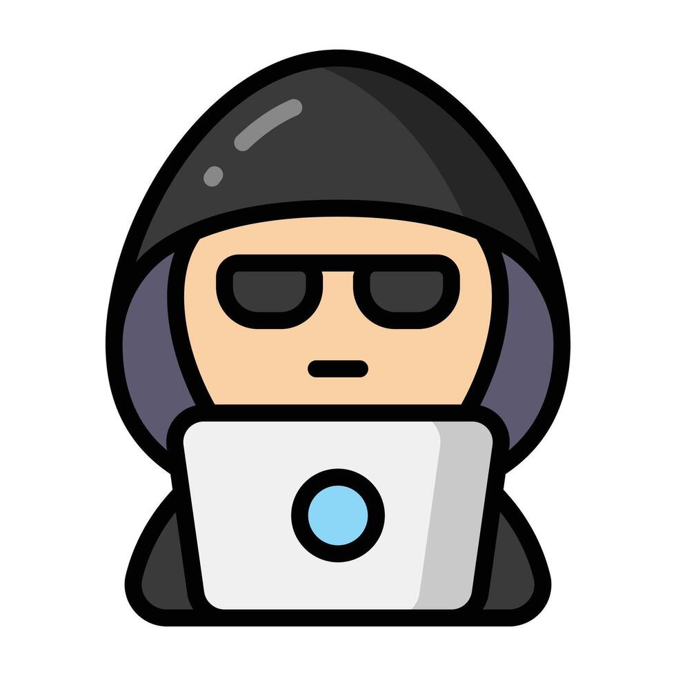 Simple Hacker colorful icon. The icon can be used for websites, print templates, presentation templates, illustrations, etc vector