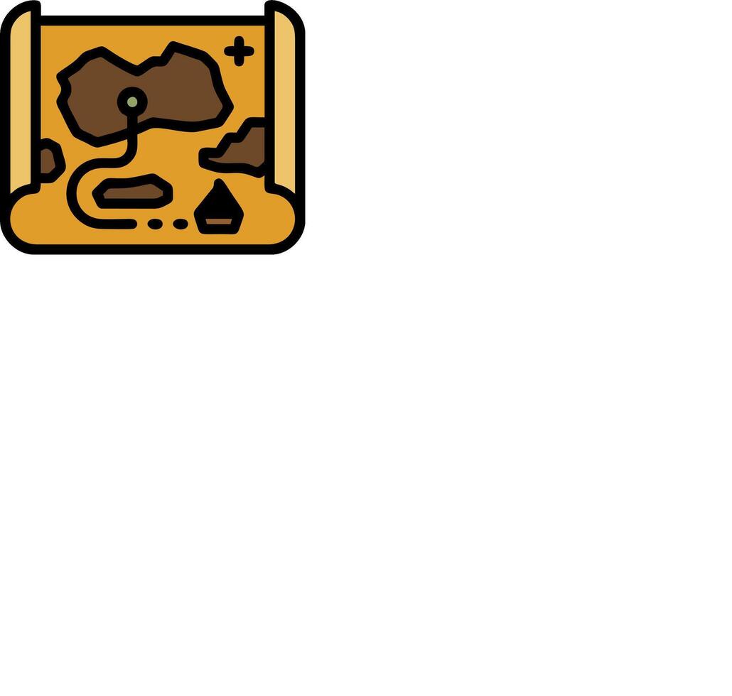 A map with a small piece of food in it vector