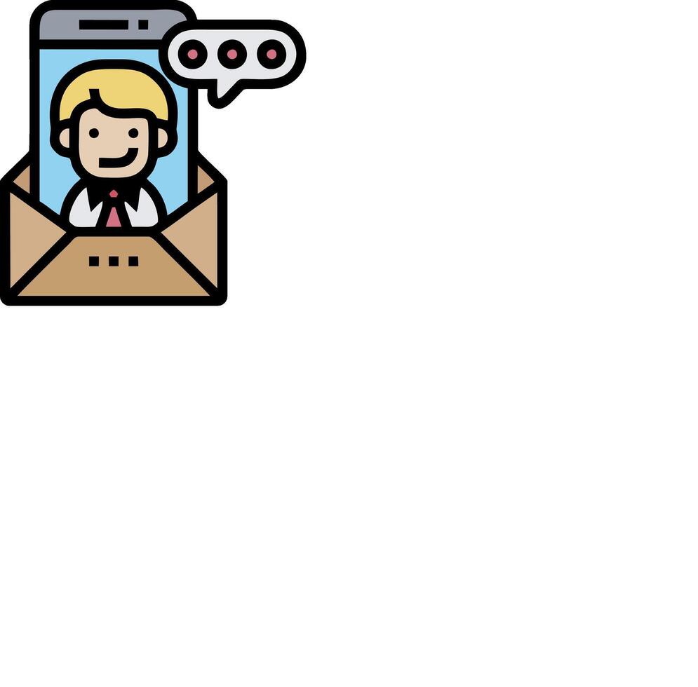 A cartoon man in an envelope with a phone vector