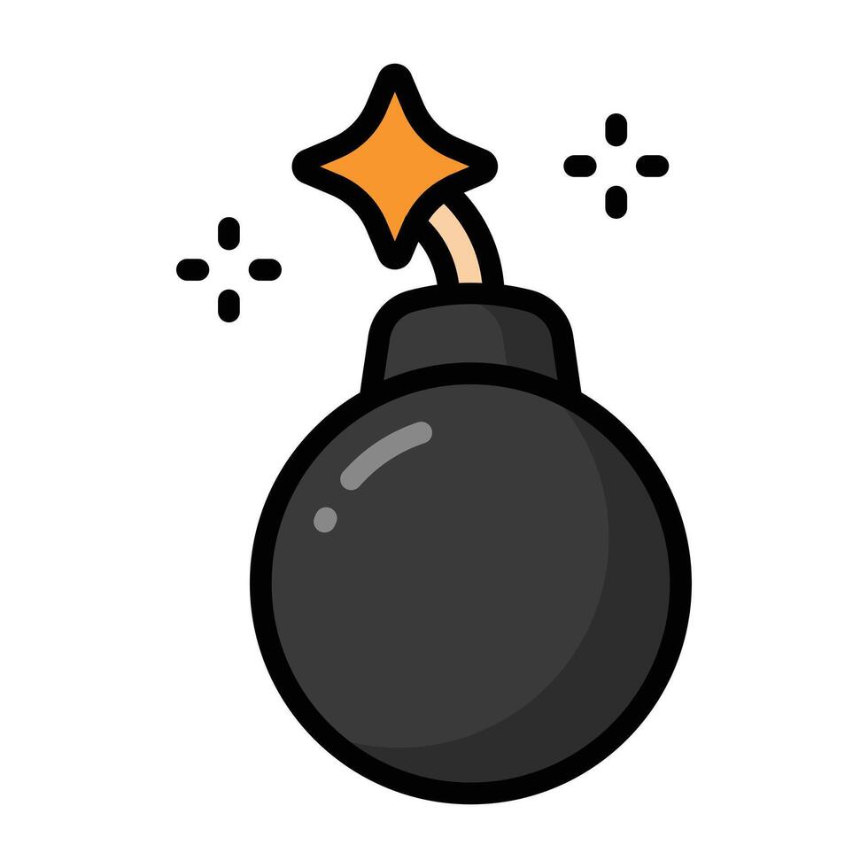 Simple Bomb colorful icon. The icon can be used for websites, print templates, presentation templates, illustrations, etc vector