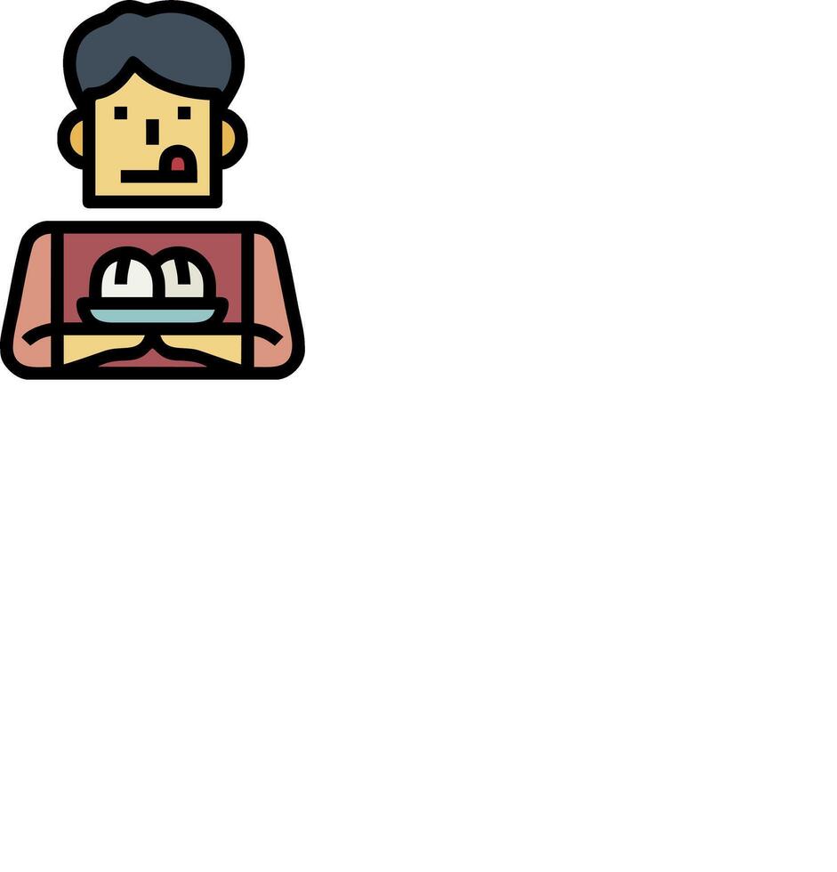 A man holding a plate of food icon vector