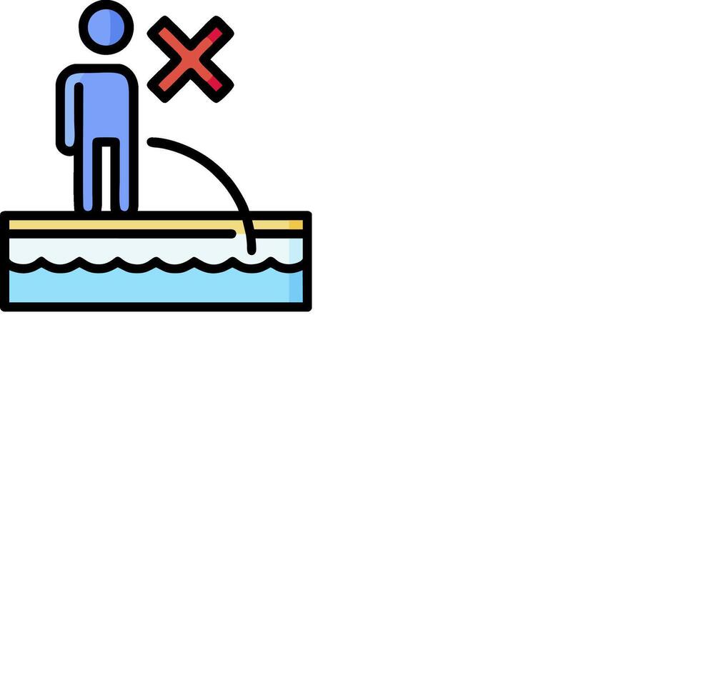A man standing on a dock with a sign that says no swimming vector