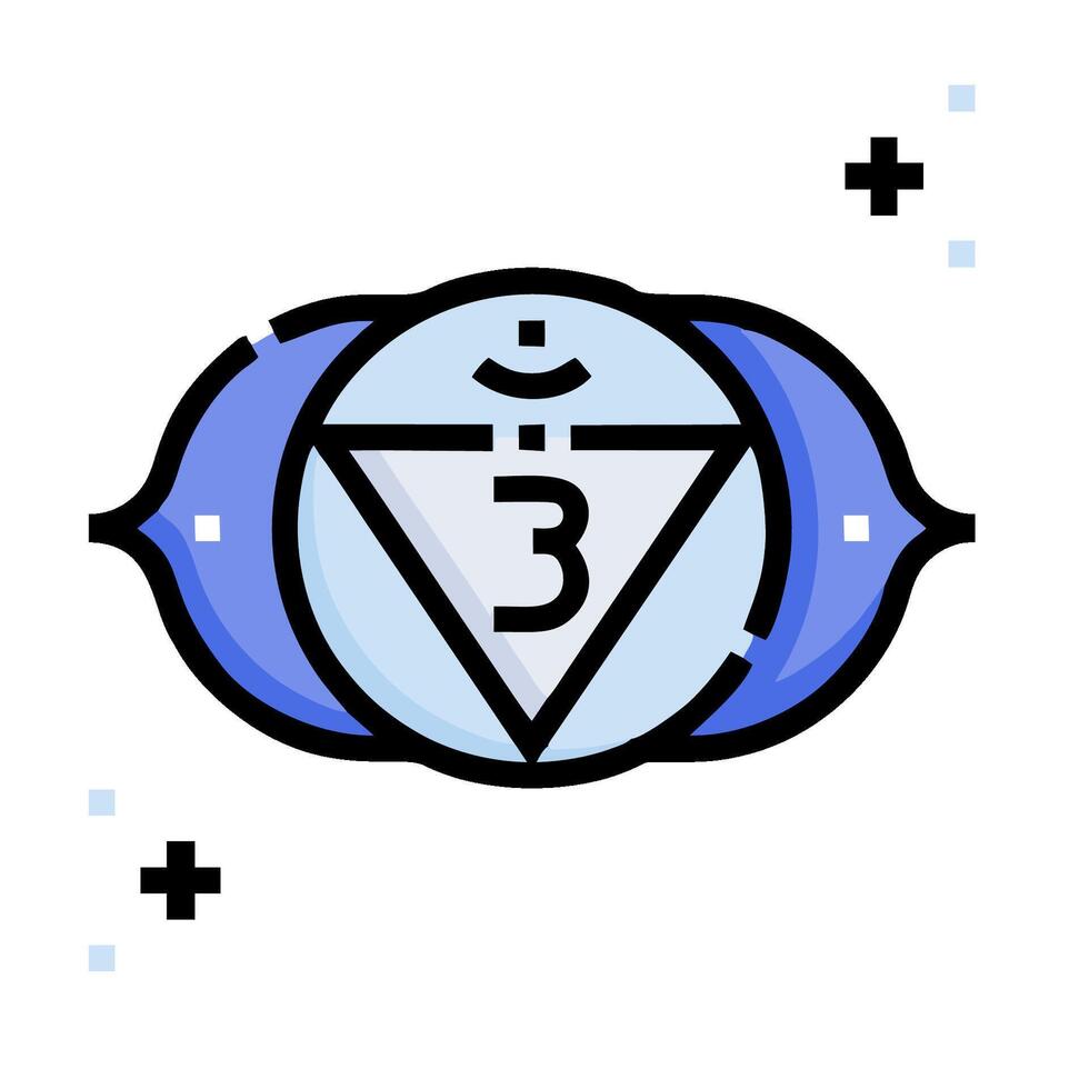 The symbol for the third eye is shown in a blue and white design vector