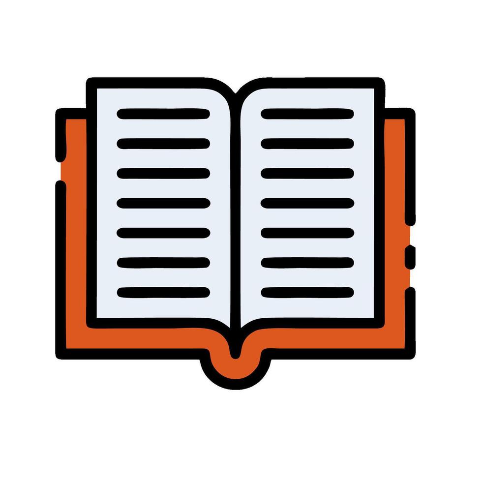 An open book icon on a white background vector