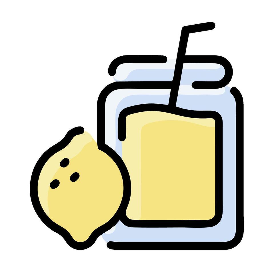 A jar of lemonade and a lemon slice vector
