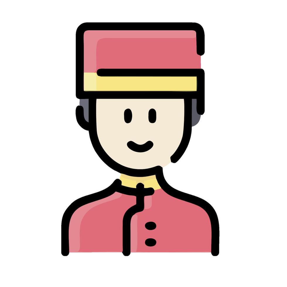 A cartoon character in a red uniform vector
