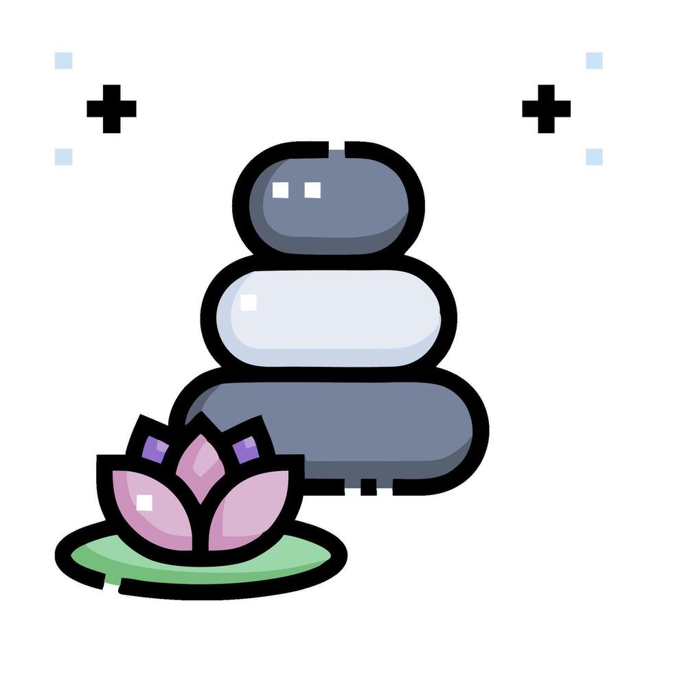 A stack of stones and a lotus flower vector