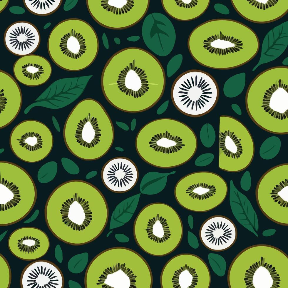 kiwi fruit pattern illustration vector