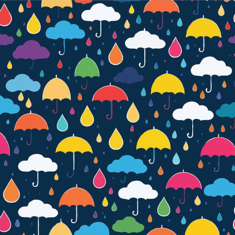 rainy day fabric vector