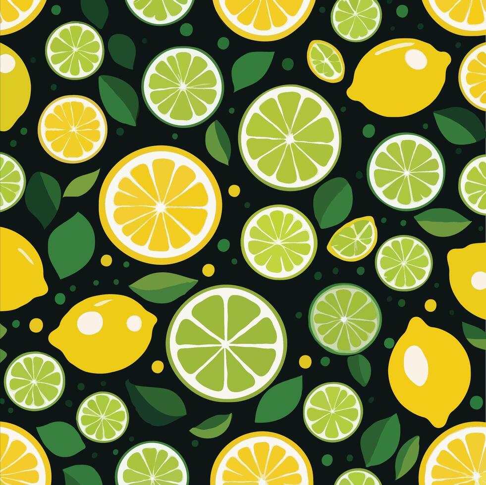 Pattern of lemons and limes vector