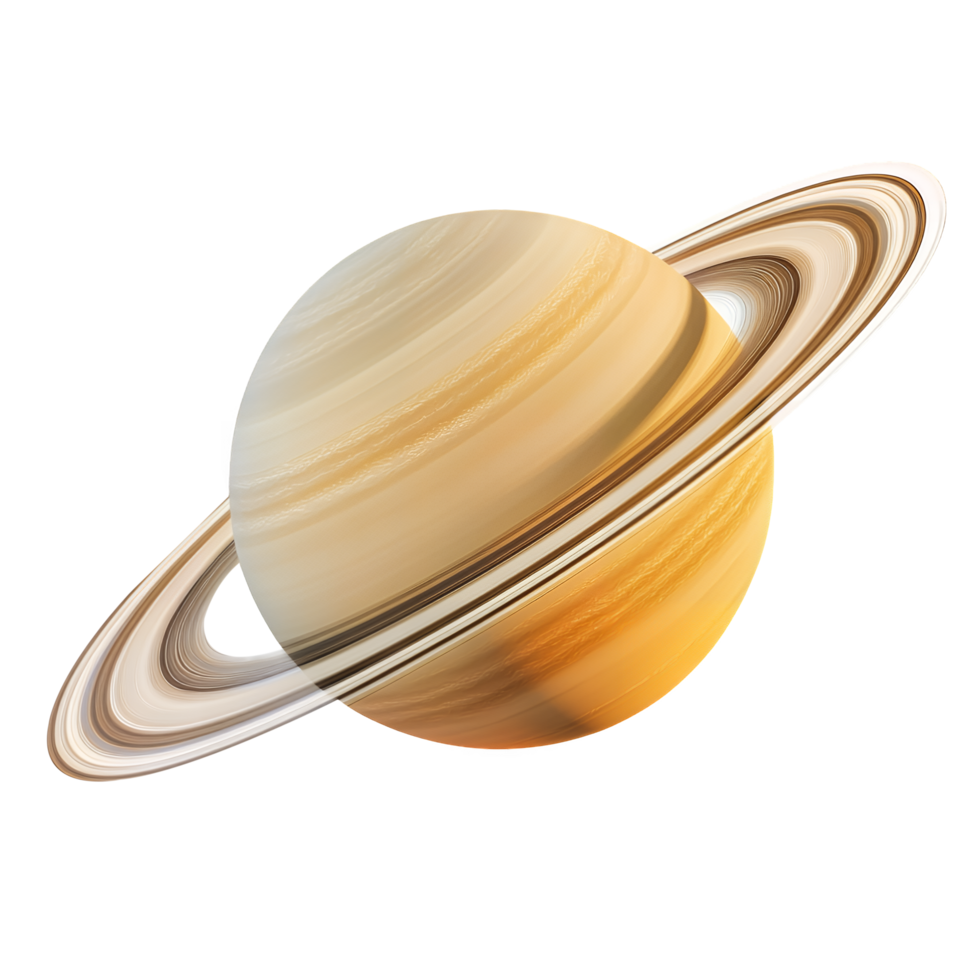 Realistic Planet Saturn with Rings Isolated on Transparent Background png