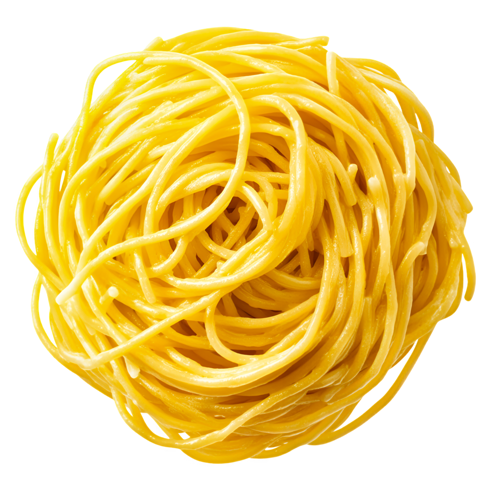 Yellow Noodle Pasta Isolated on Transparent Background png