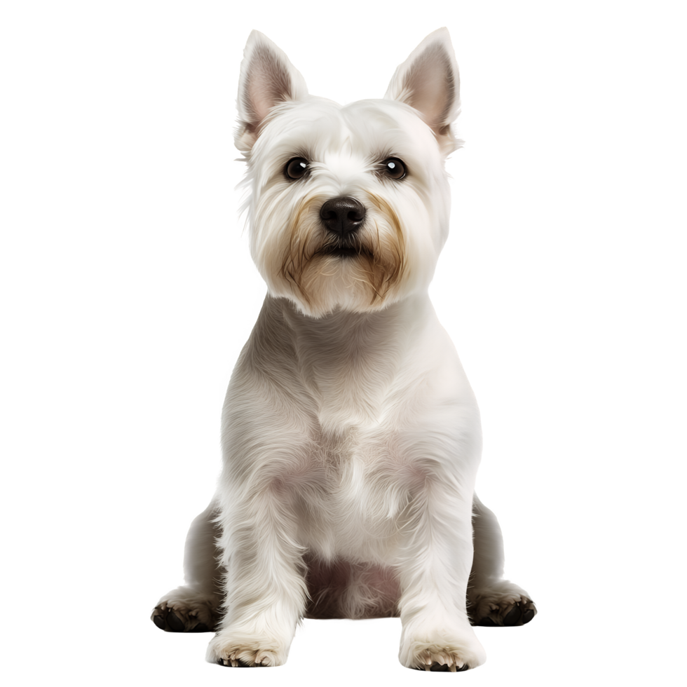 Real West Highland White Terrier Dog Full Body Cutout Isolated on Transparent Background png