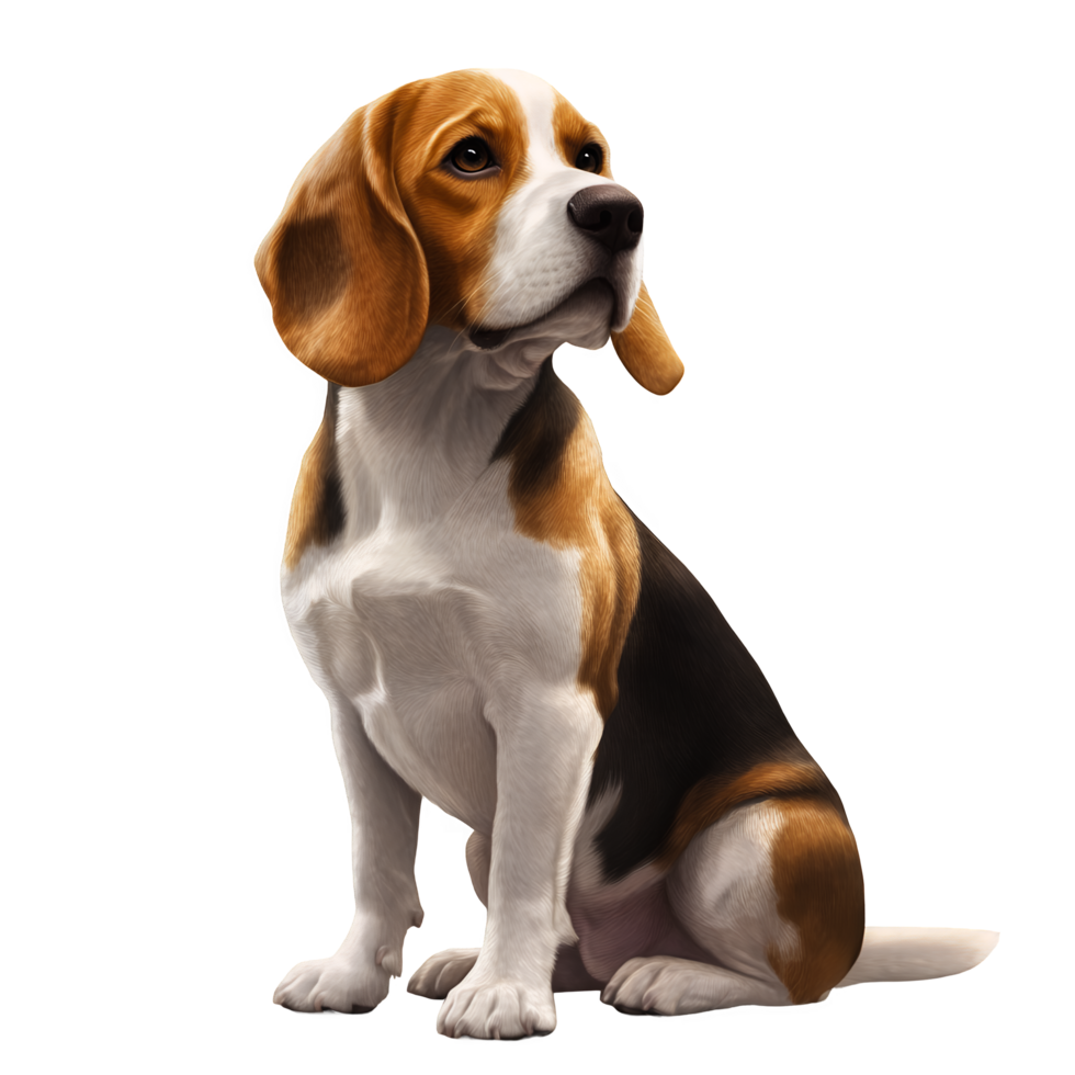 Detailed Realistic Beagle Dog Clipart Isolated on Transparent Background png