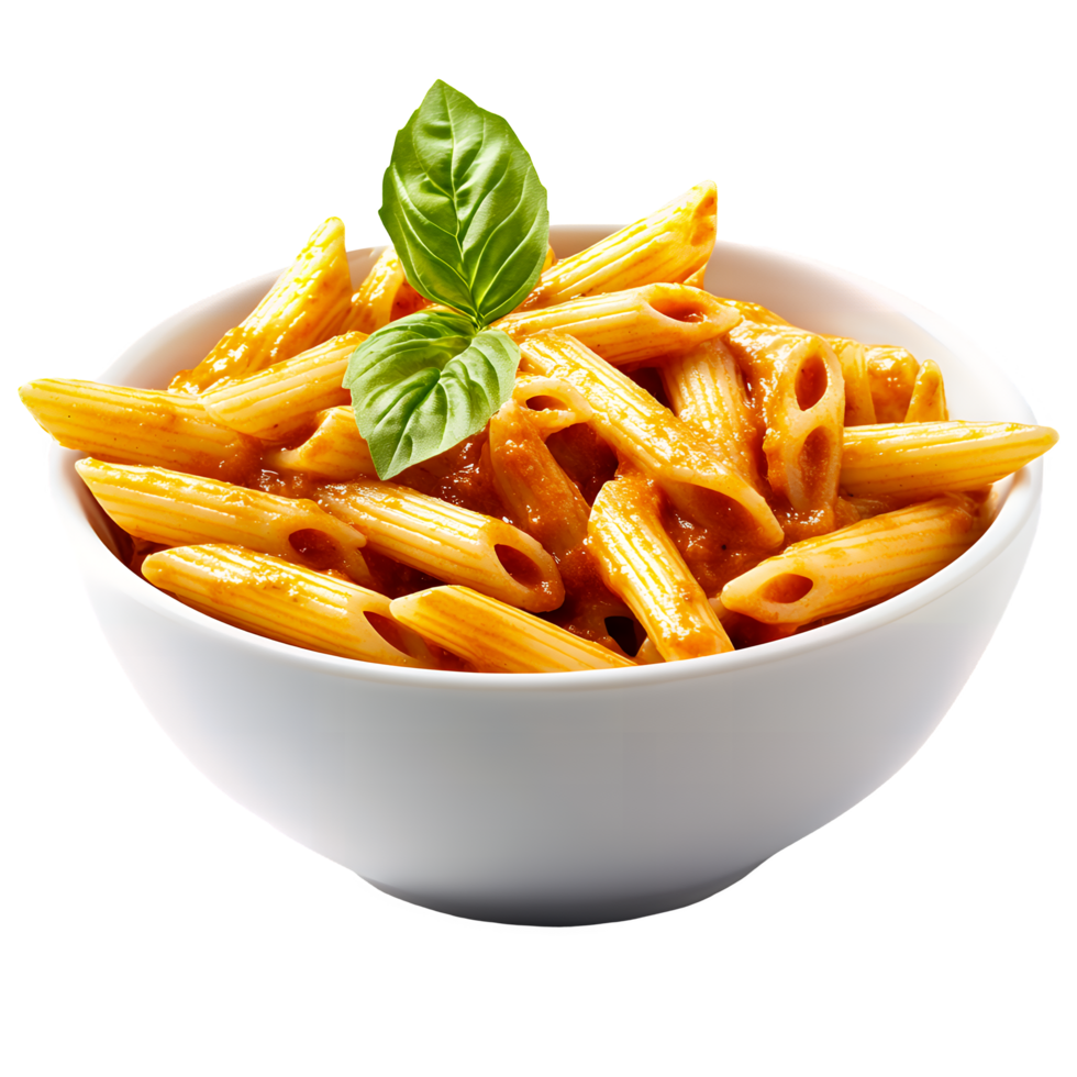 Pasta Dish with Tomato Cream Sauce Isolated on Transparent Background png