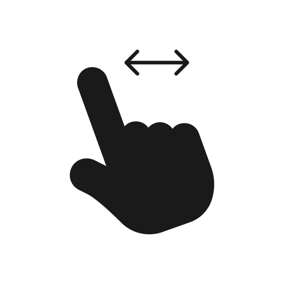 hand swipe icon. scroll page symbol. Pointing finger hand cursor arrow vector
