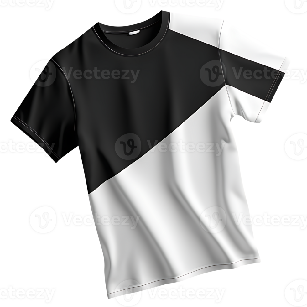 negro y blanco t - camisa en un transparente antecedentes png