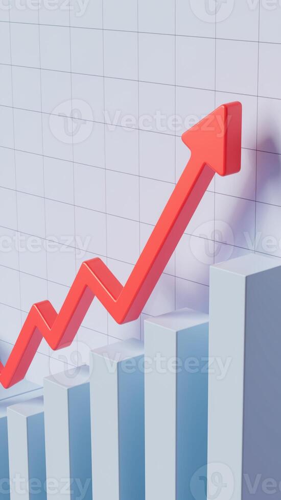 Red zigzag line rises on grid, indicating upward trend Vertical Mobile Wallpaper photo