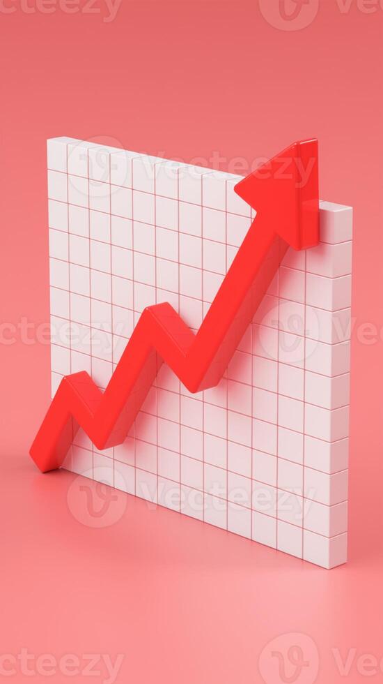 Red zigzag line rises on grid, indicating upward trend Vertical Mobile Wallpaper photo