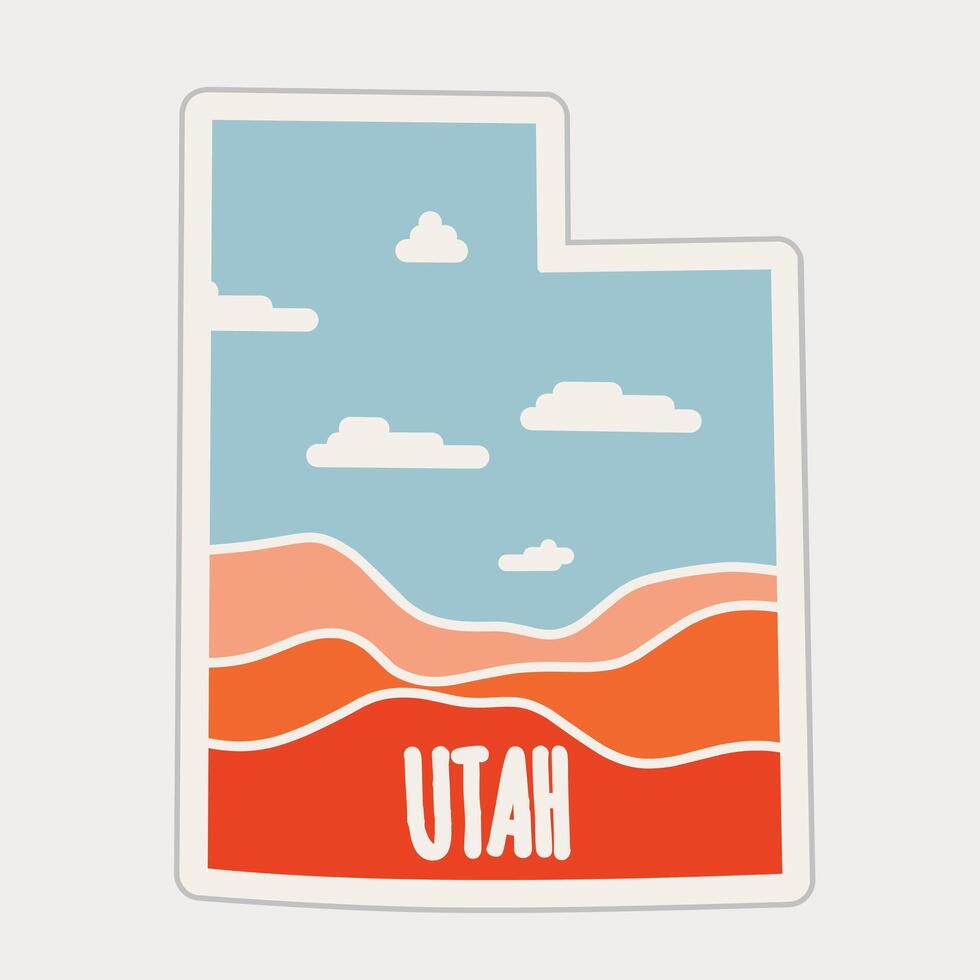 Utah State Landscape - Minimalist Desert Art Design vector
