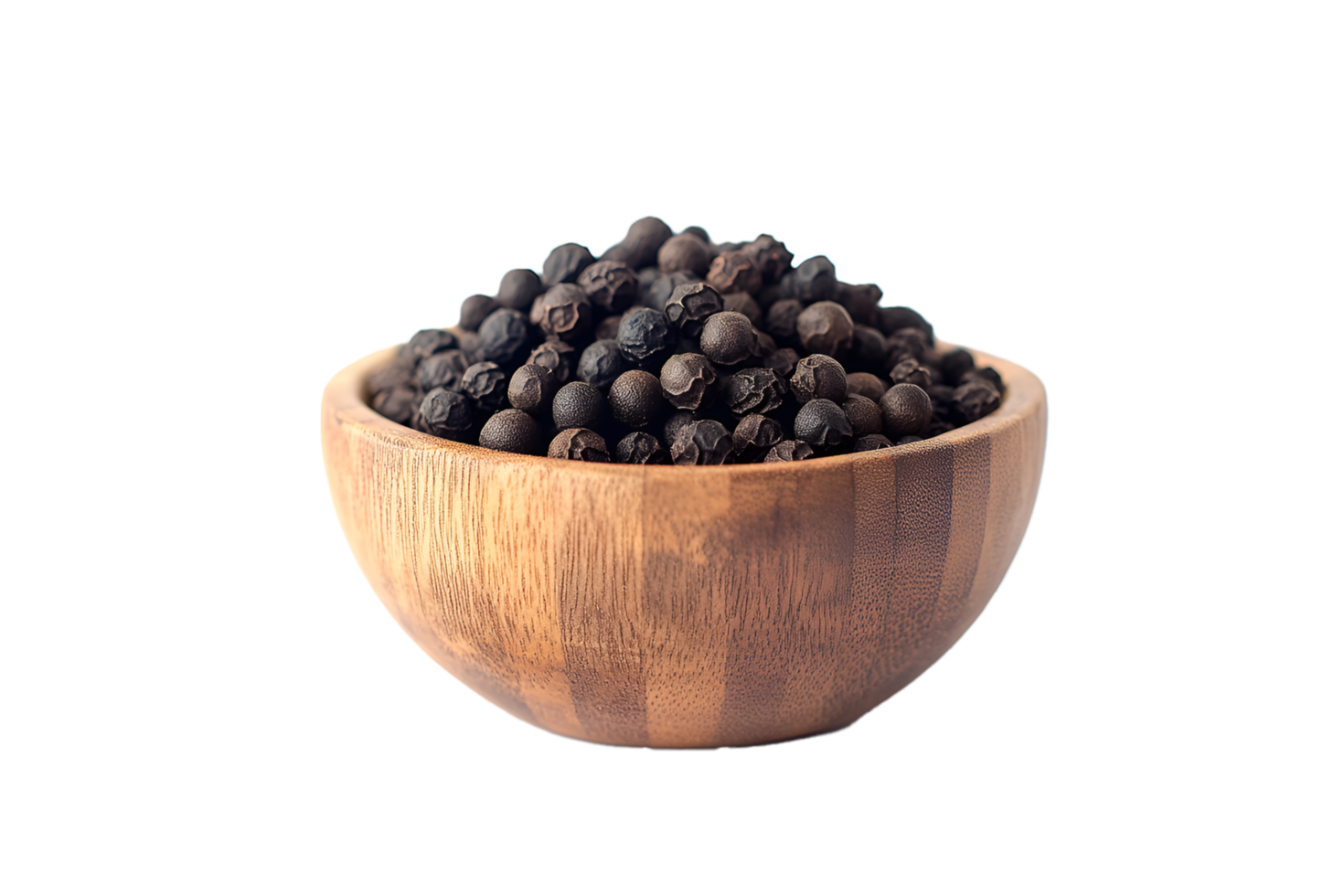 Black Pepper in Wooden Bowl, Aromatic Black Pepper, png