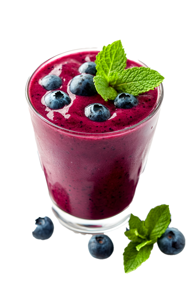Fresh fruit and berry juices smoothies on transparent background png