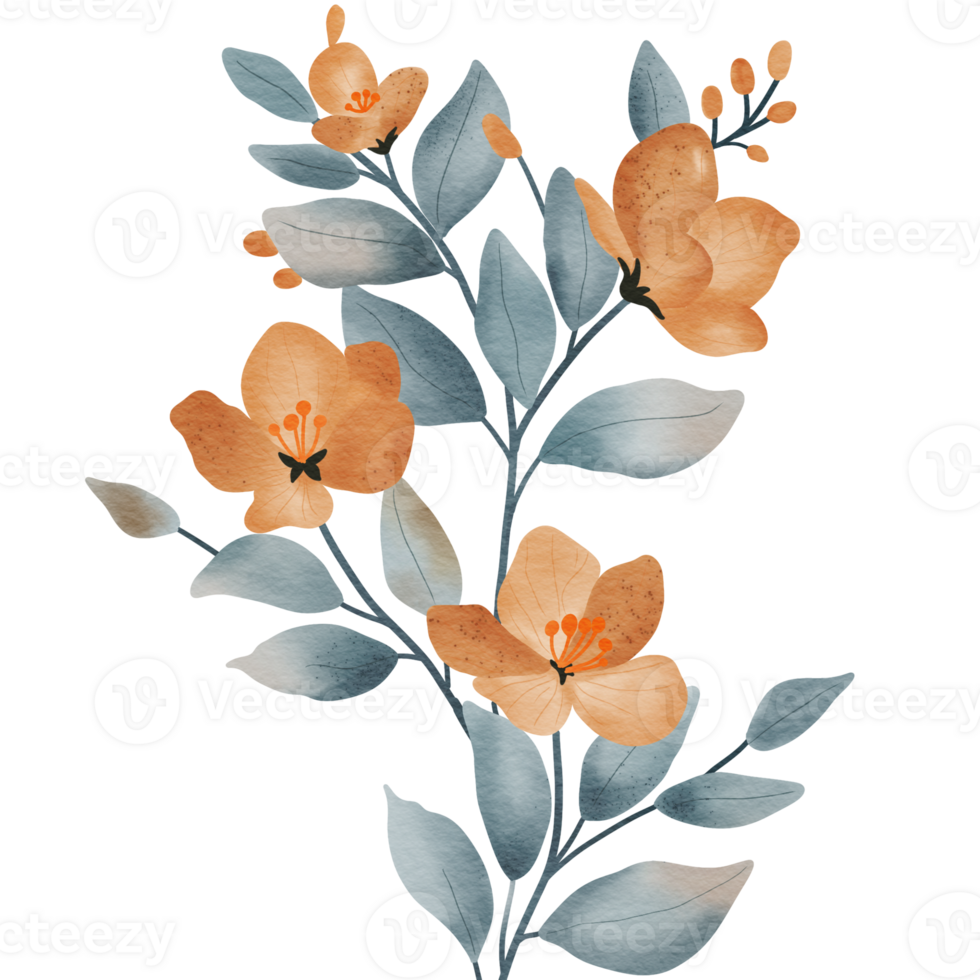 abstract floral illustration features stylized daisy-like flowers in soft earthy tones. png