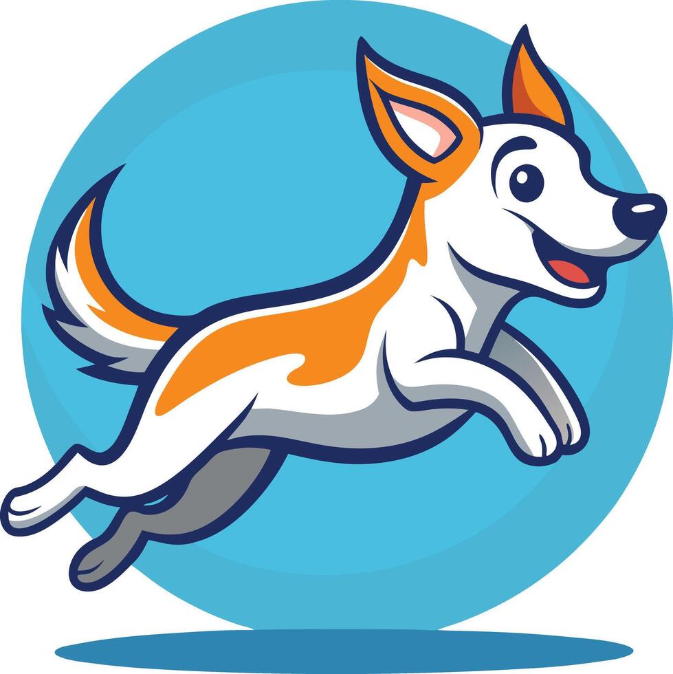 jumping dog illustration vector