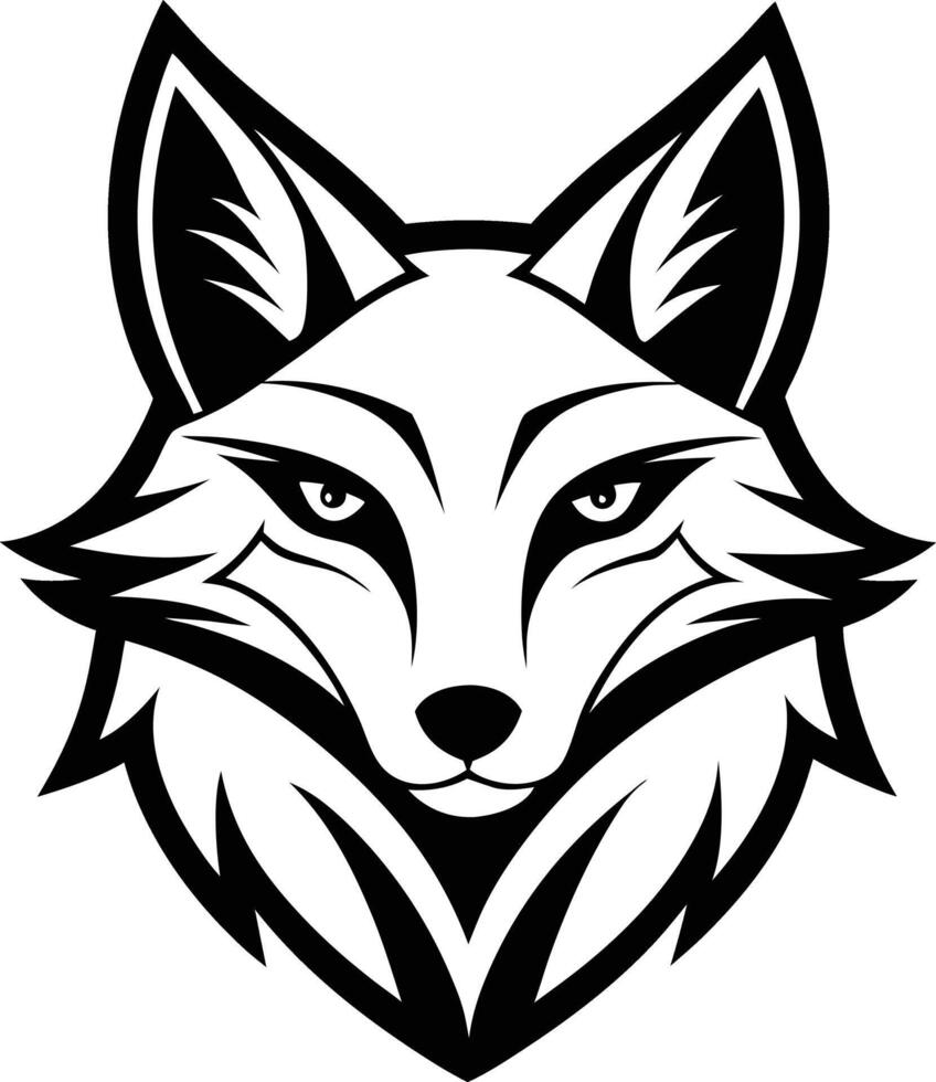 fox head line art illustration vector