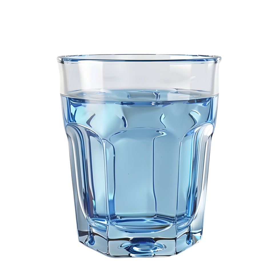 chiaro bicchiere di acqua con riflessione isolato su trasparente sfondo png