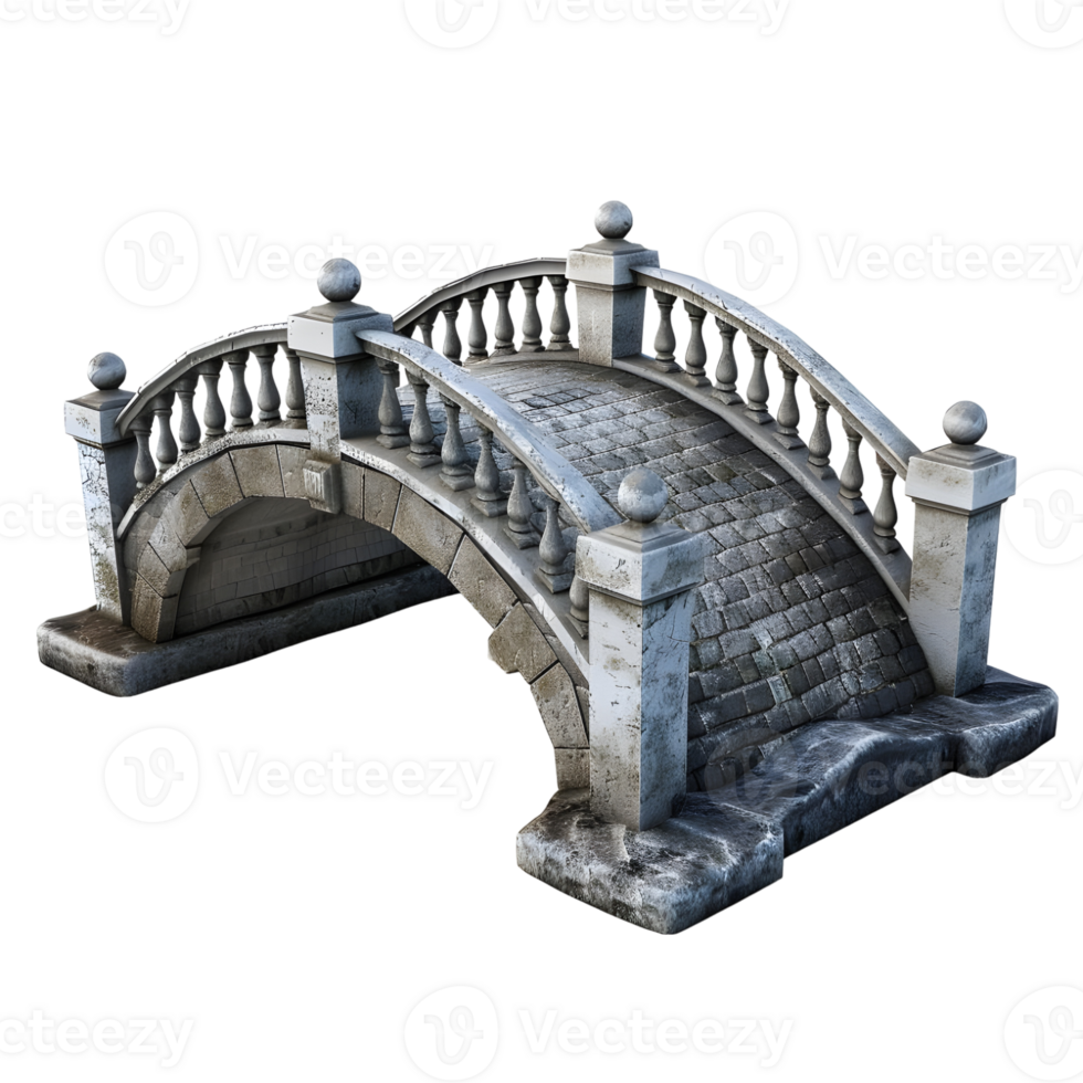 Old Stone Bridge isolated on transparent background png