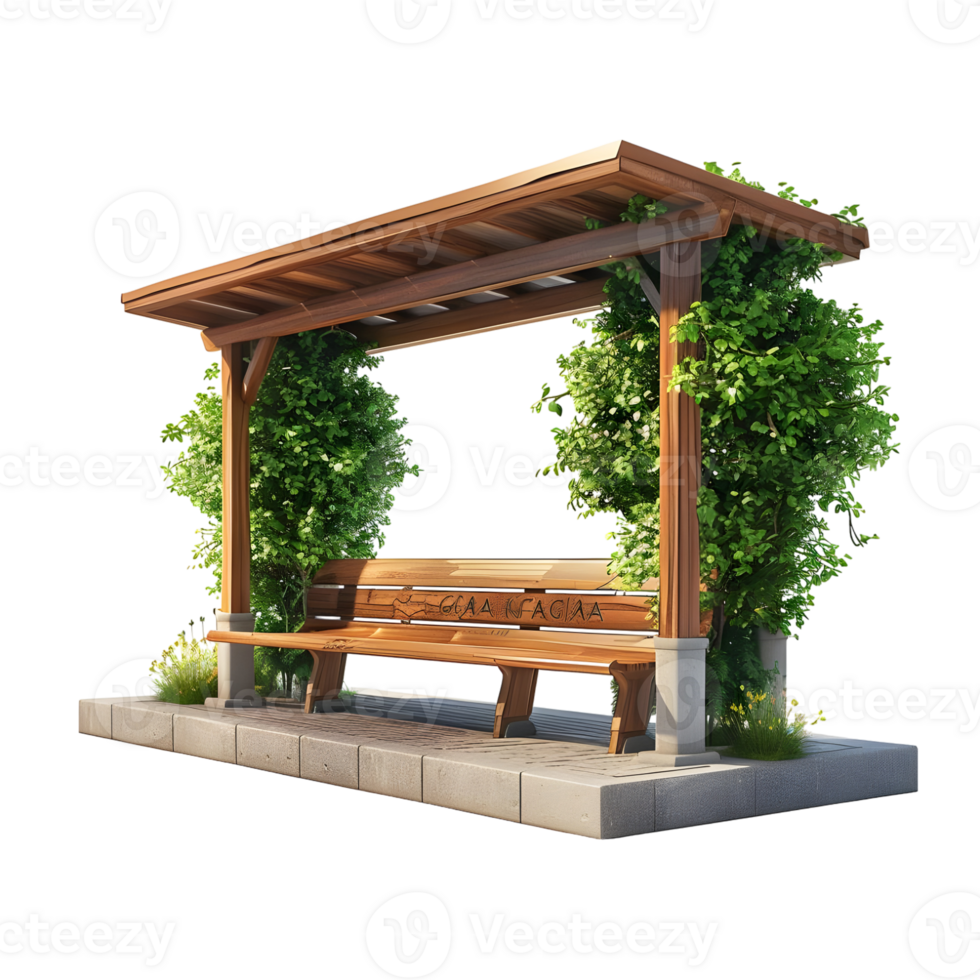 Wooden Gazebo isolated on transparent background png