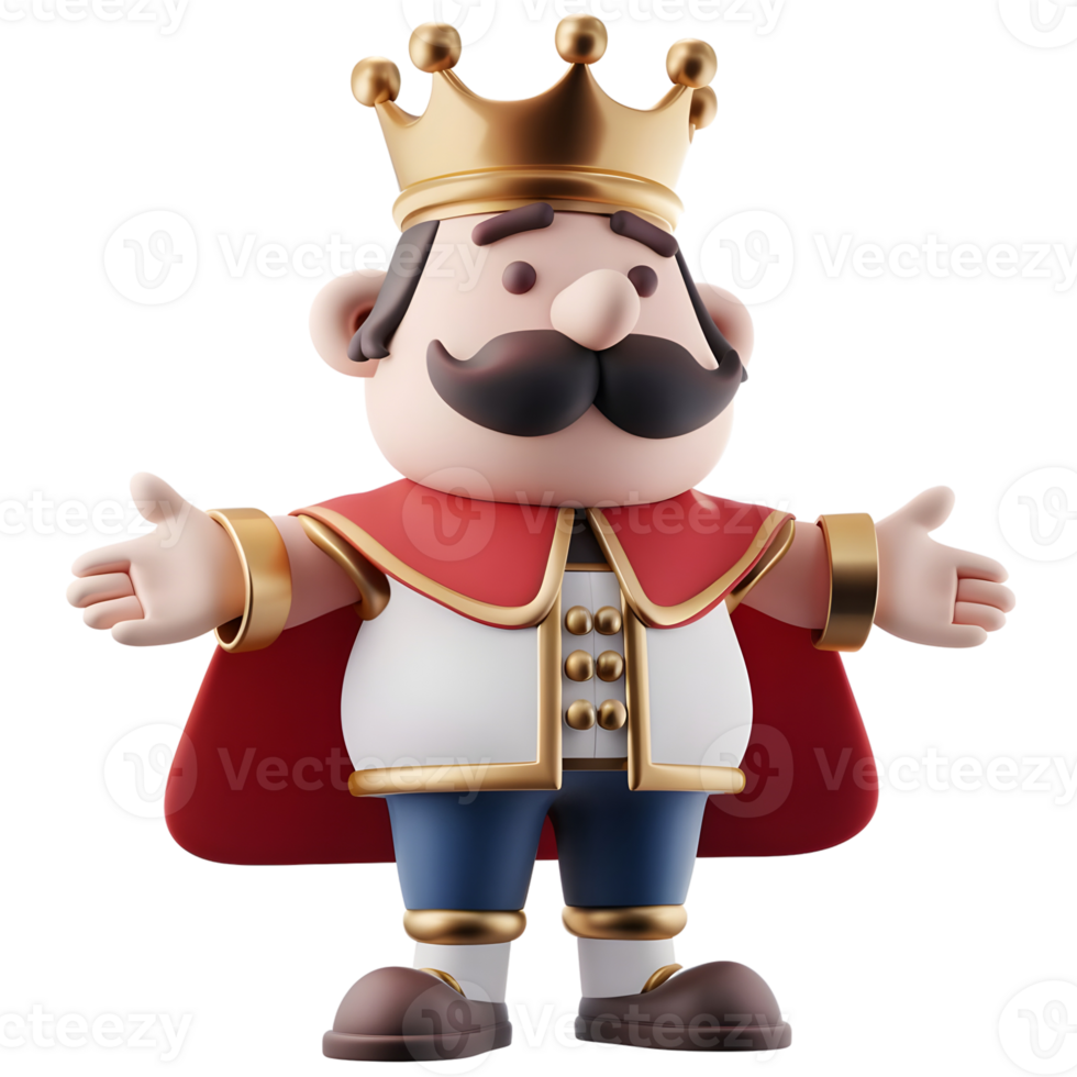 King Cartoon Character isolated on transparent background png