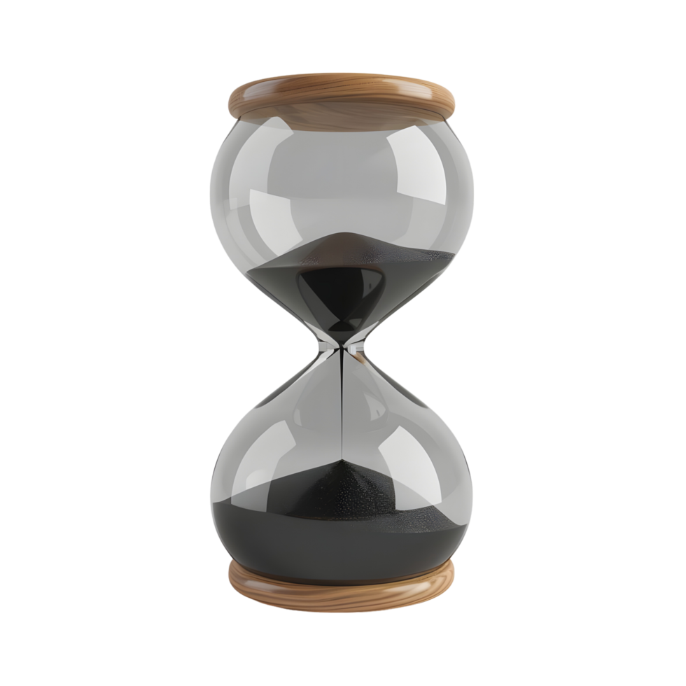 Hourglass with sand running down isolated on transparent background png