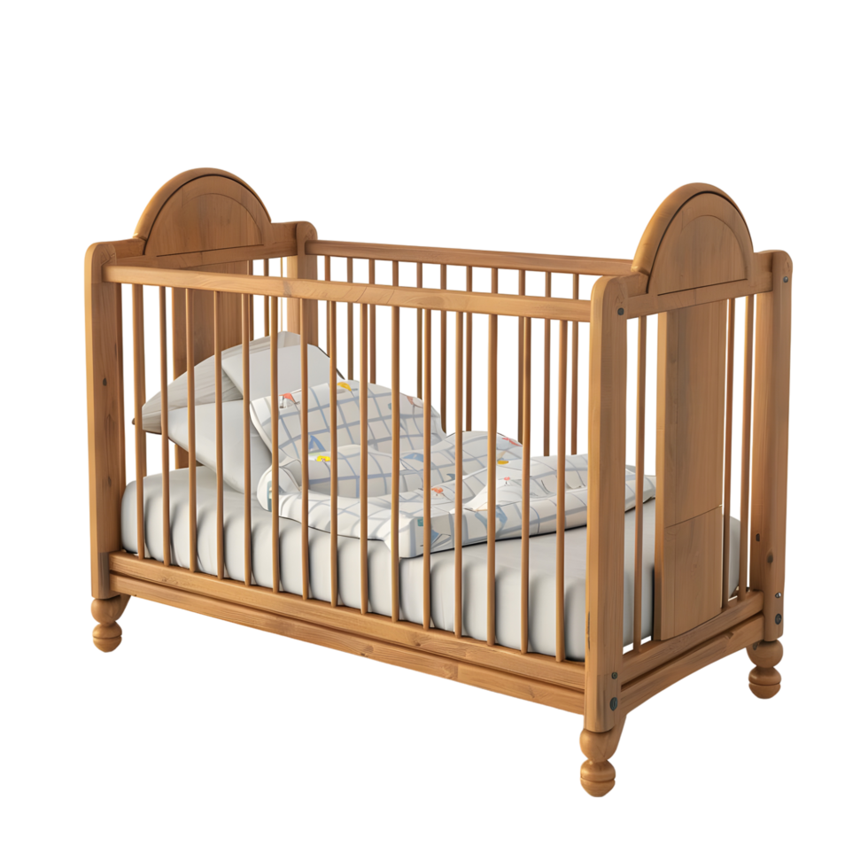 Wooden Baby Cradle Isolated on Transparent Background png
