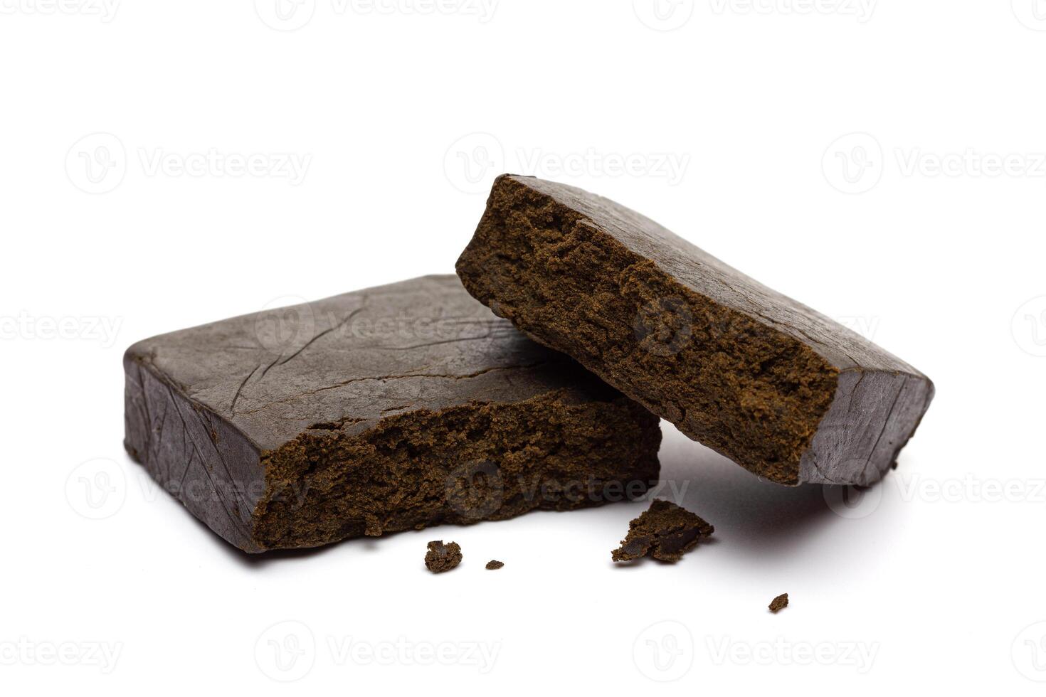 Hashish isolated on white background photo