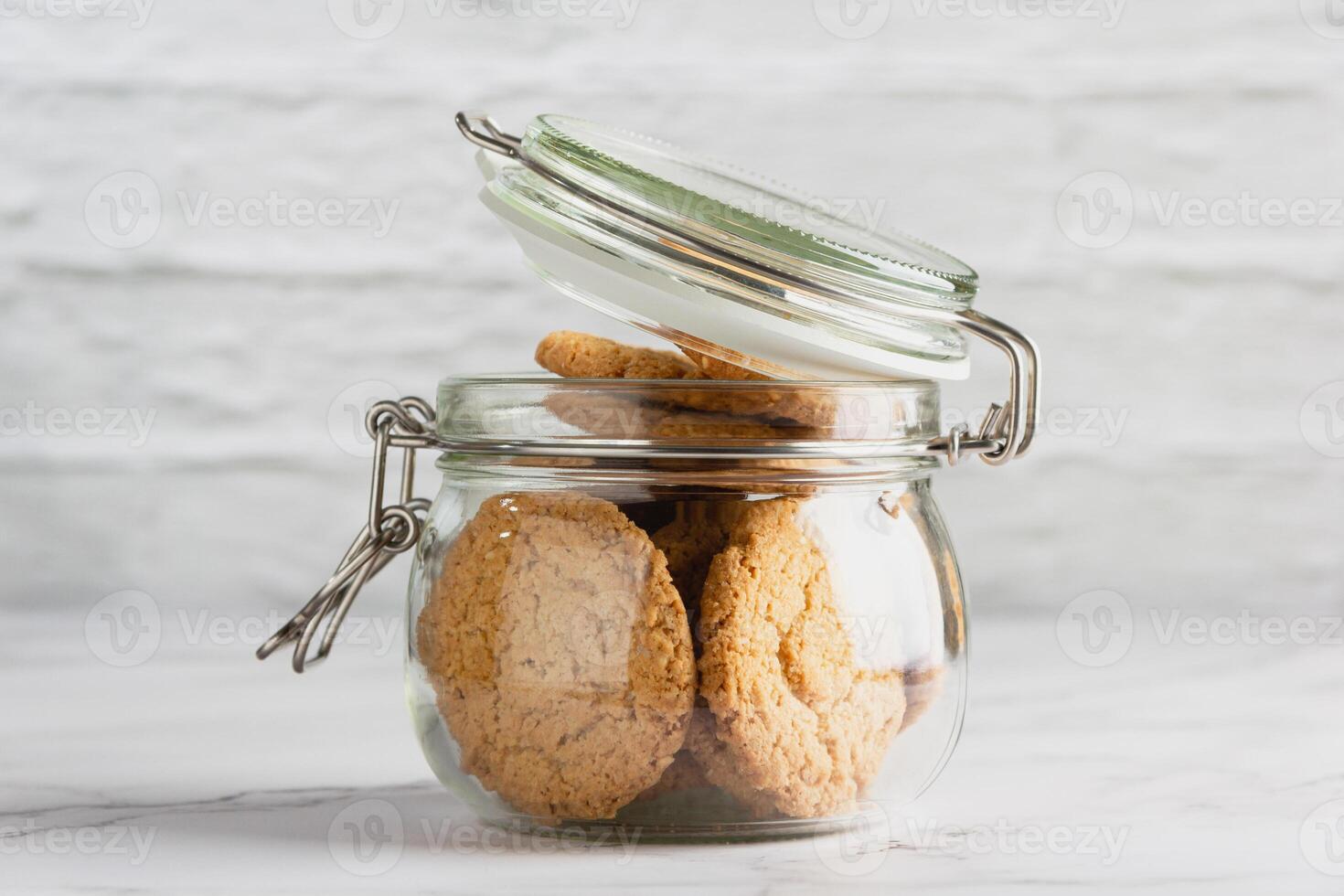 Oatmeal cookies in a jar photo