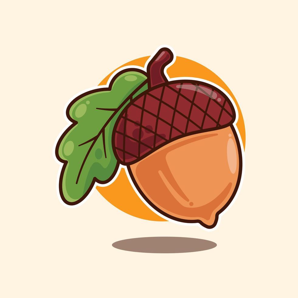 acorn - cartoon illustration. vector