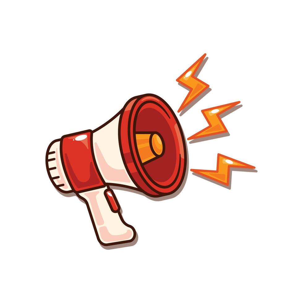 megaphone - cartoon illustration vector