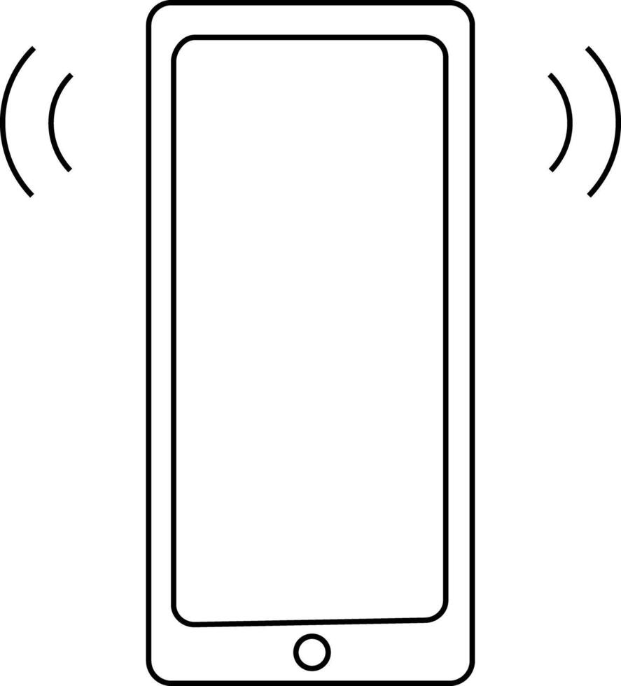Ringing phone with button icon. vector