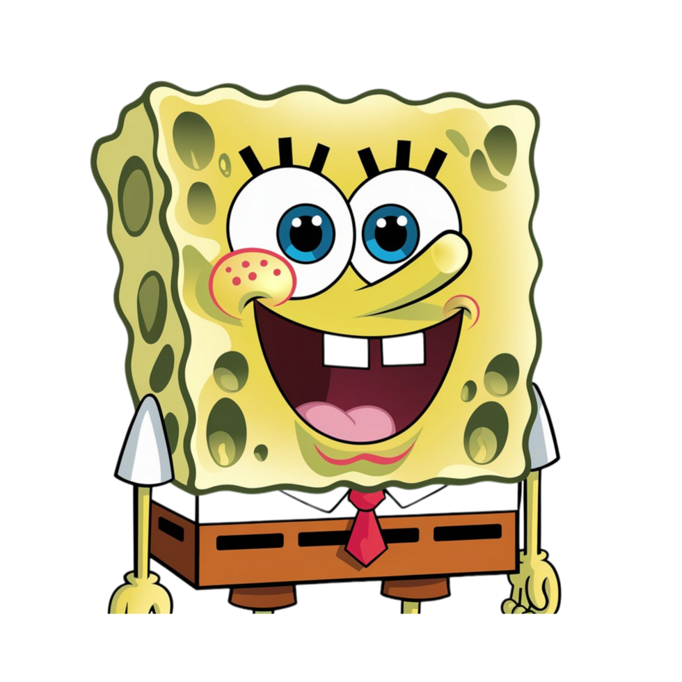 Happy Sponge Character Pointing Forward png