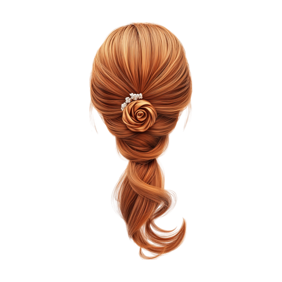 een rood haren vrouw met een bloem in haar haar- png