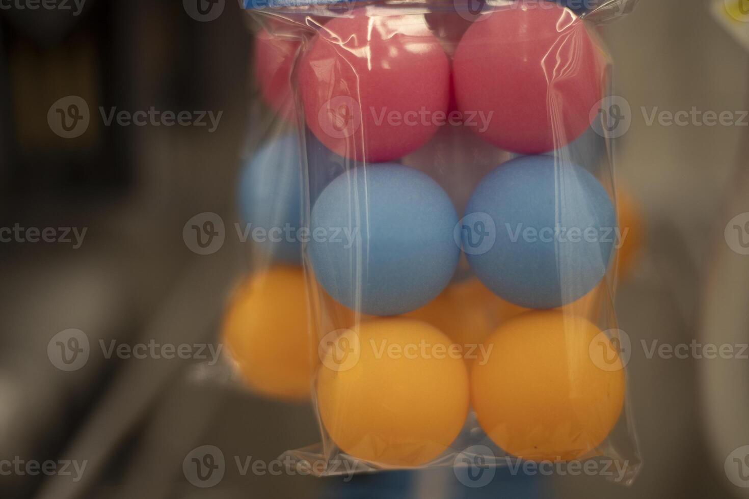 Children's balls in the store. Item in a toy store. Toy ball. photo