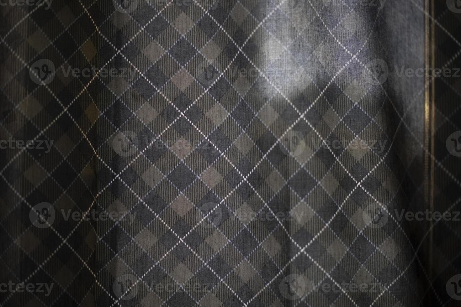 Curtains on the window. Curtains in the room. Fabric in the light. photo