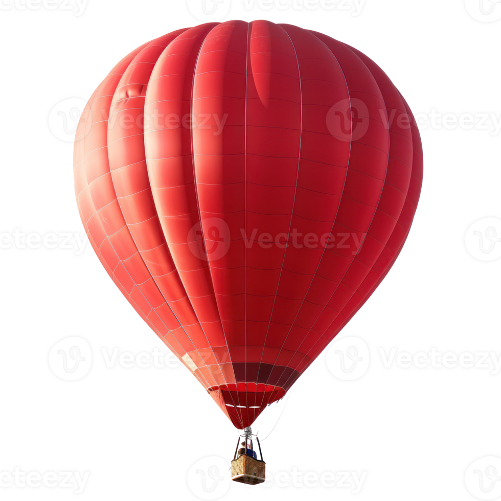 floated red Hot-air balloon isolate on transparency background png