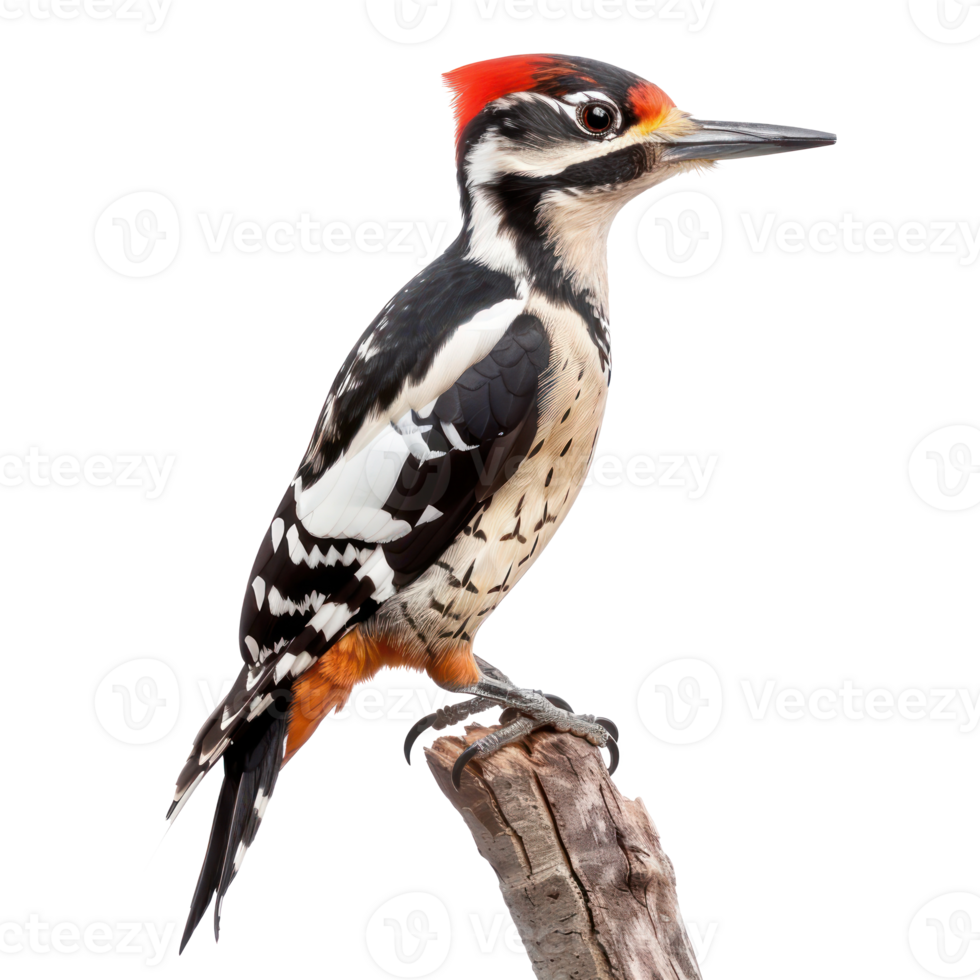 Woodpecker front view full body isolate on transparency background png