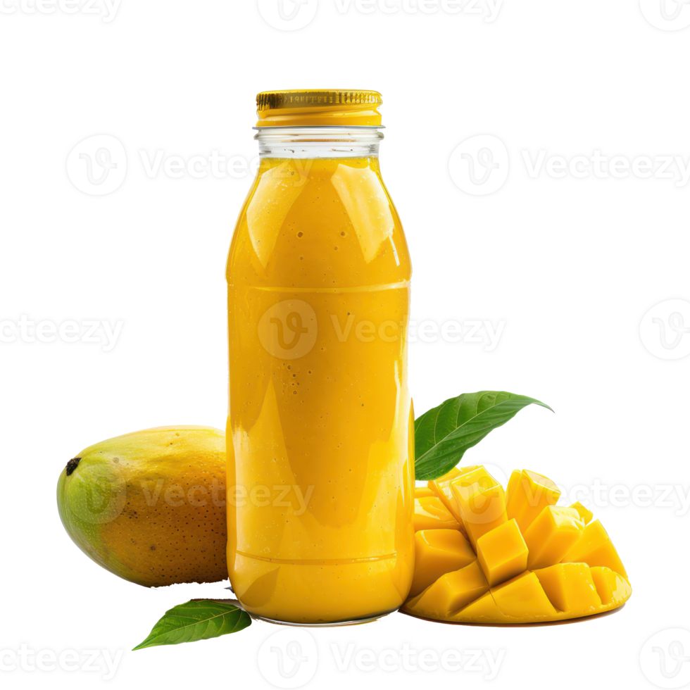mango smoothies bottle isolated on transparency background png